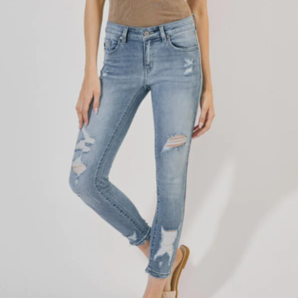 Kancan Eden Mid Rise Ankle Skinny Jeans
